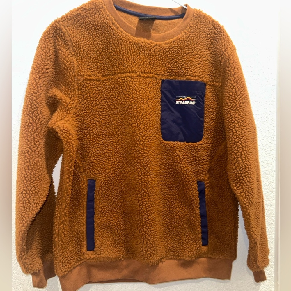 Steamboat Men's Tan Fleece Crewneck Sweater